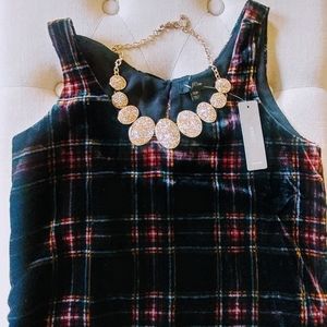 J.Crew Velvet Plaid Tank Top